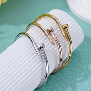 Nail Stainless Steel Waterproof Luxury silver or gold Bracelet NWT